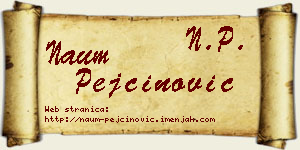 Naum Pejčinović vizit kartica